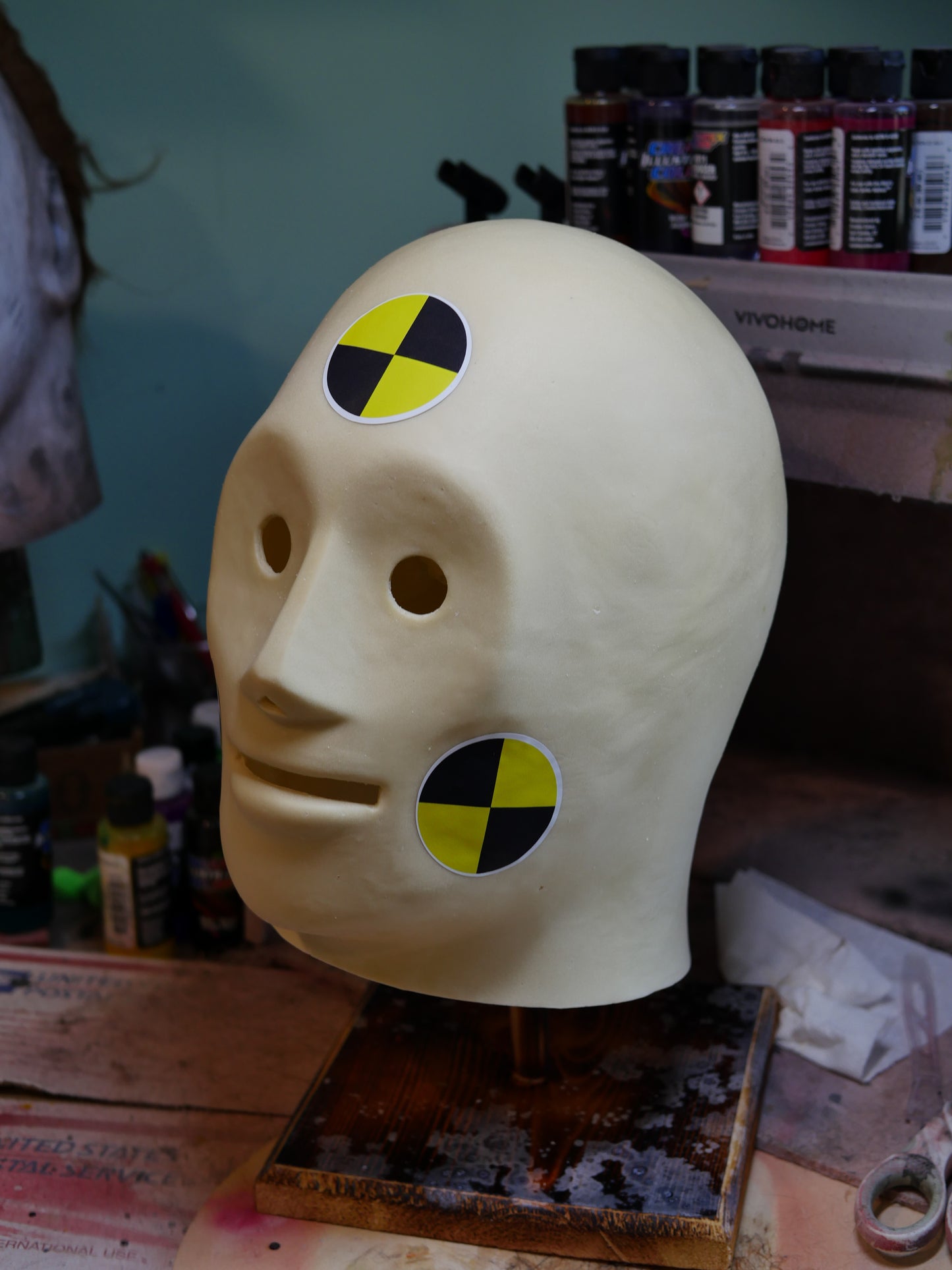 Crash Dummy Latex Mask
