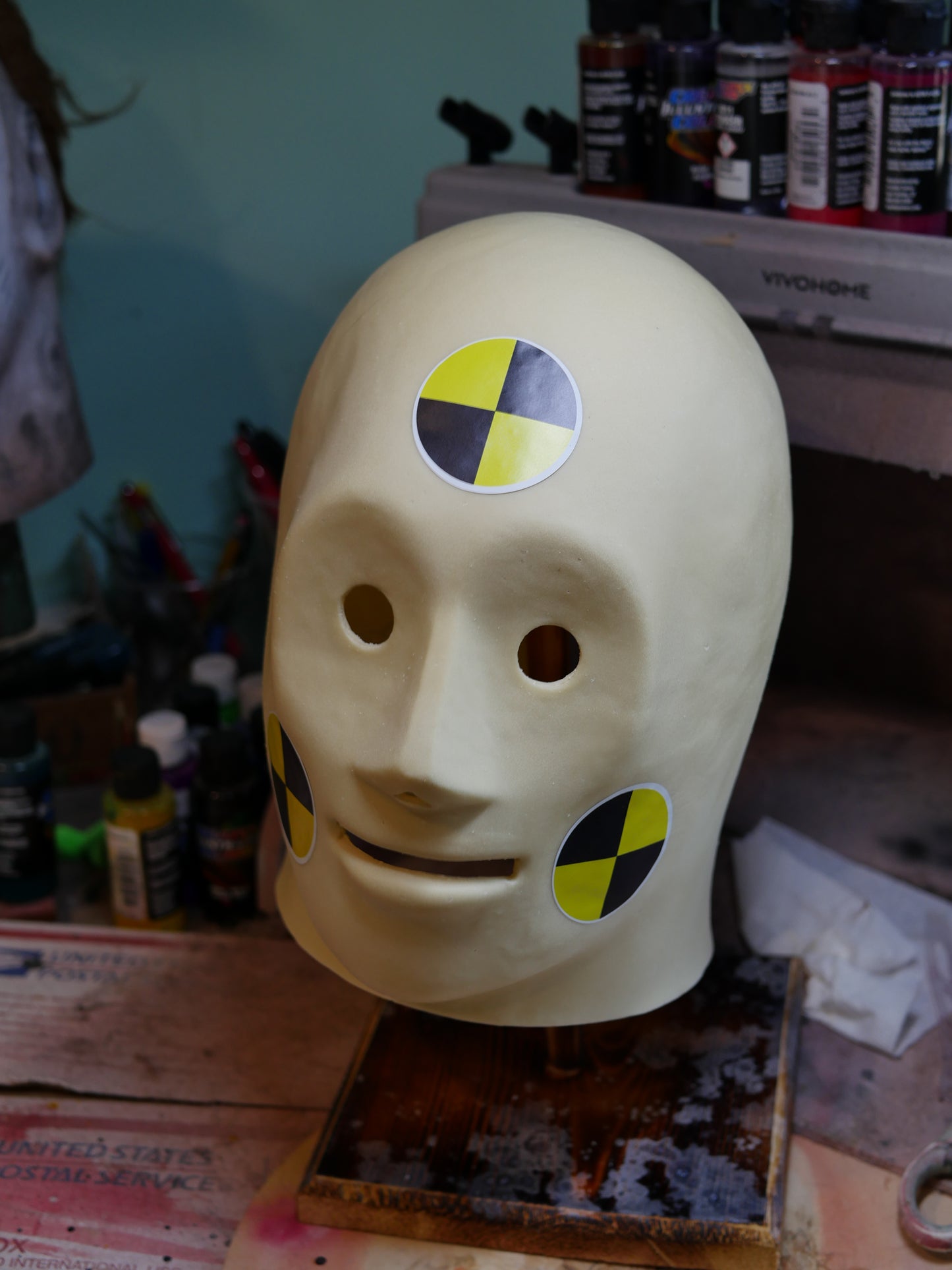 Crash Dummy Latex Mask